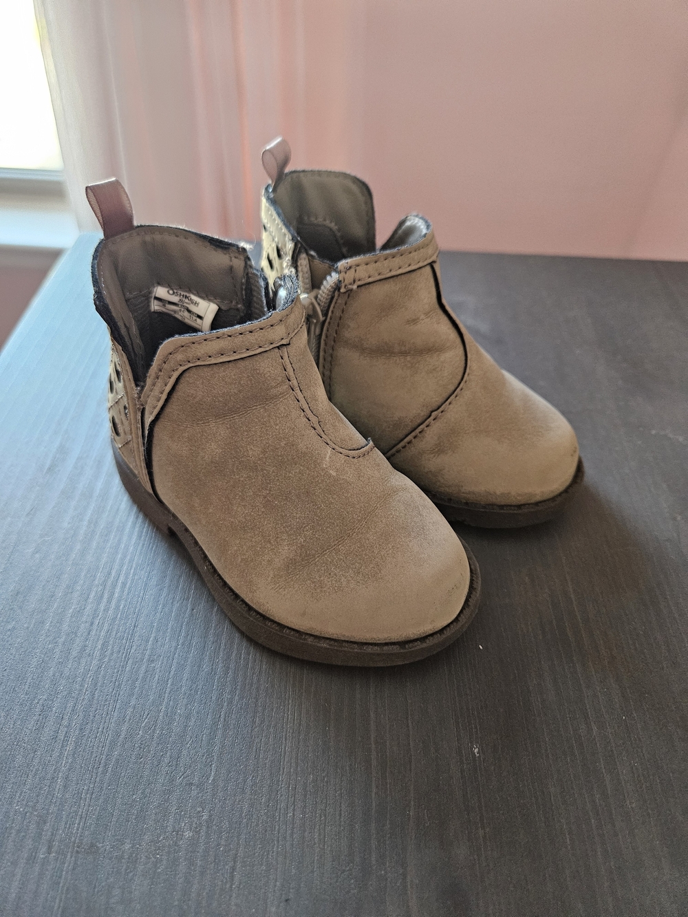 OshKosh B'gosh Taupe Suede Ankle Boots for Kids
